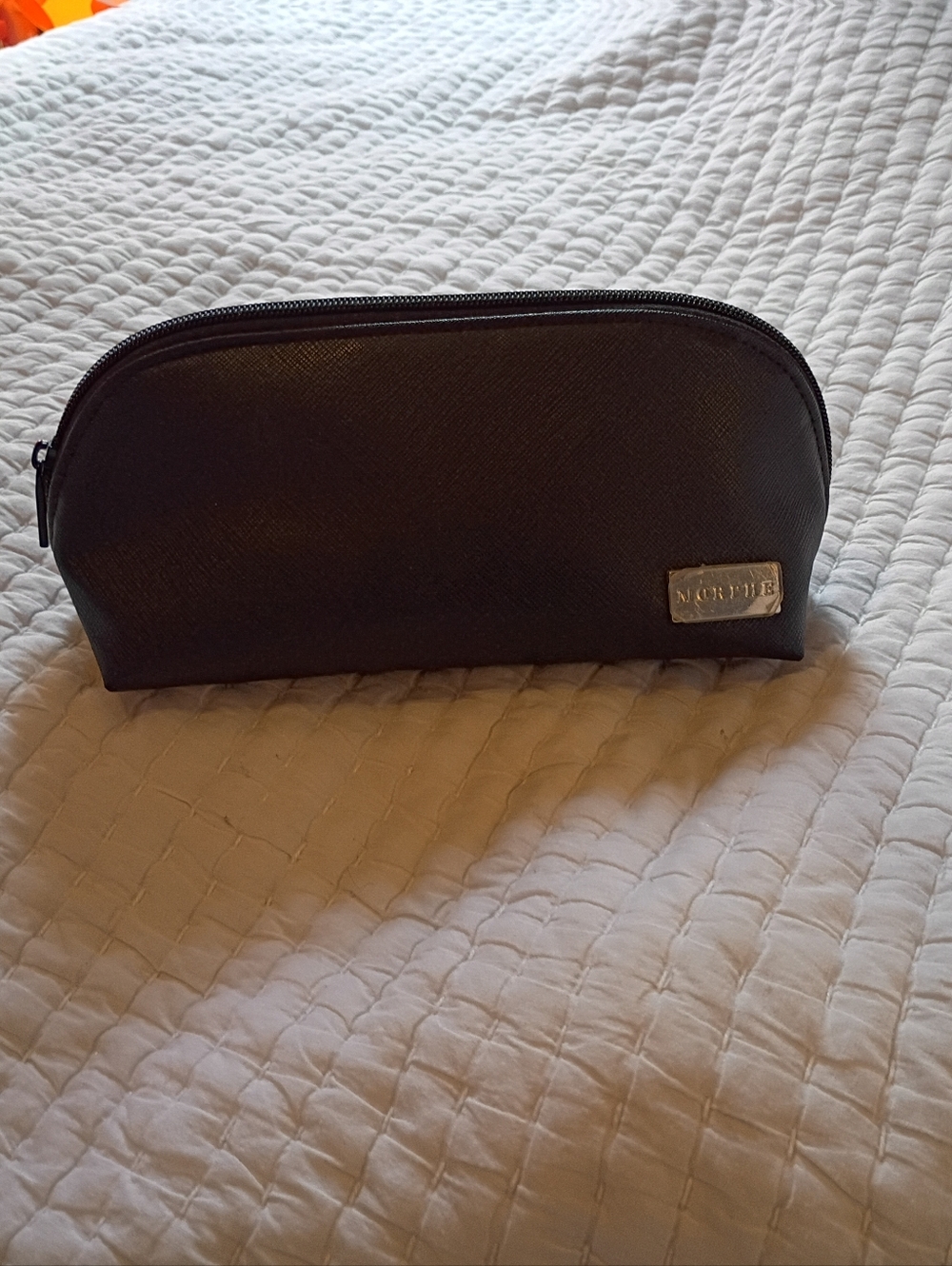 Morphe Black Textured Zip Toiletry Pouch